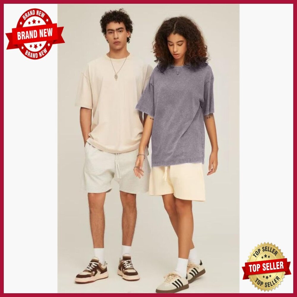 Oversized Cotton T-Shirt Unisex Vintage Streetwear Loose Fit Casual Tee - Picture 6 of 7